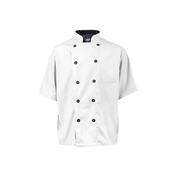 Allpoints Kng M Active Chef Coat Mens, White/Black Ss 2124WHBKM - main